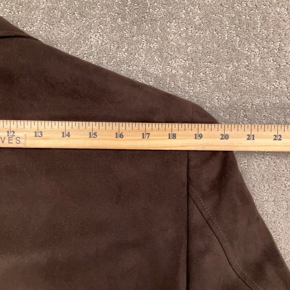 Ralph Lauren Blazer Mens 40L Brown Faux Suede 2-Button Minimalist Sport Coat - Picture 9 of 11